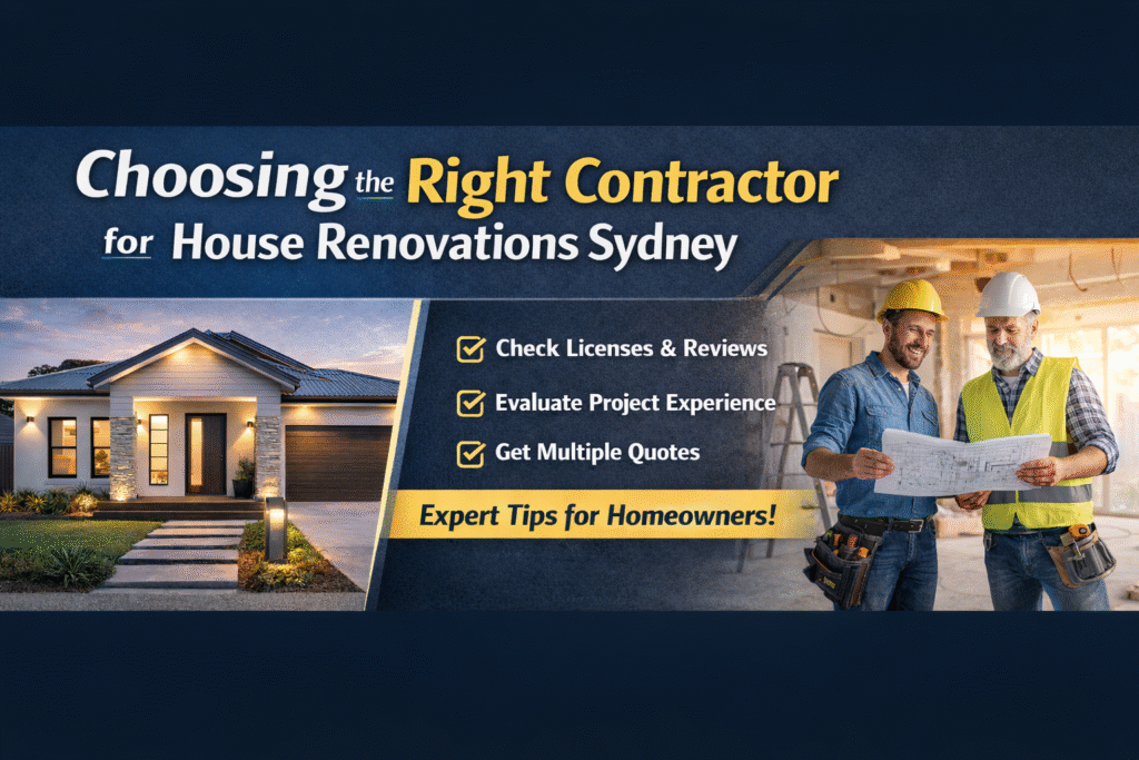 Choosing the Right Contractor for House Renovations Sydney
